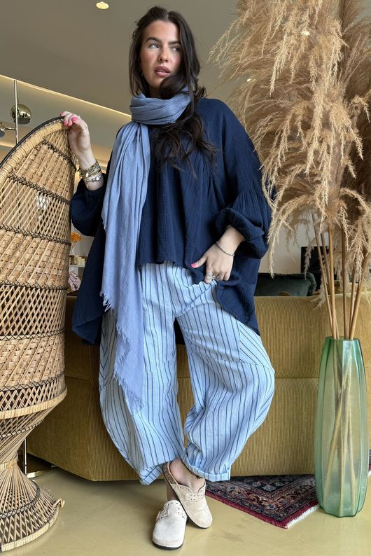 Suri Cushion Cotton Artist Smock Navy /15=